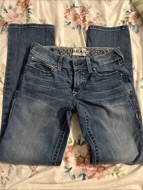 Ariat Women's Medium Blue Distressed Denim Jeans